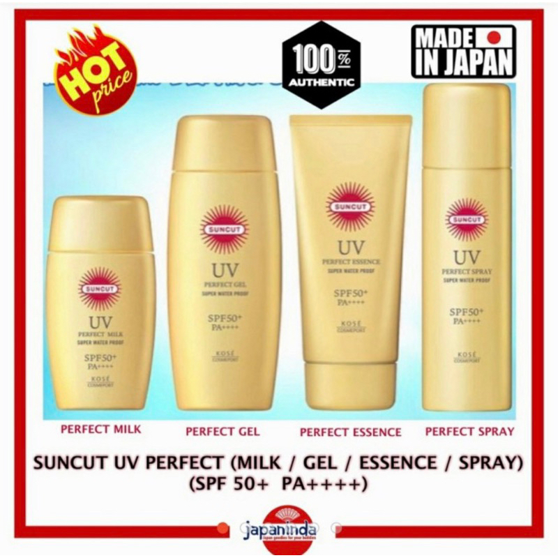 KOSE SUNCUT UV Perfect ( Milk / Gel / Essence / Spray ) Super Waterproof 100% Original