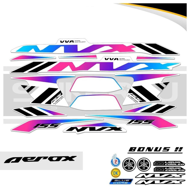 STRIPING NVX 155 CONNECTED DASAR HITAM COMBO COLOR / NVX