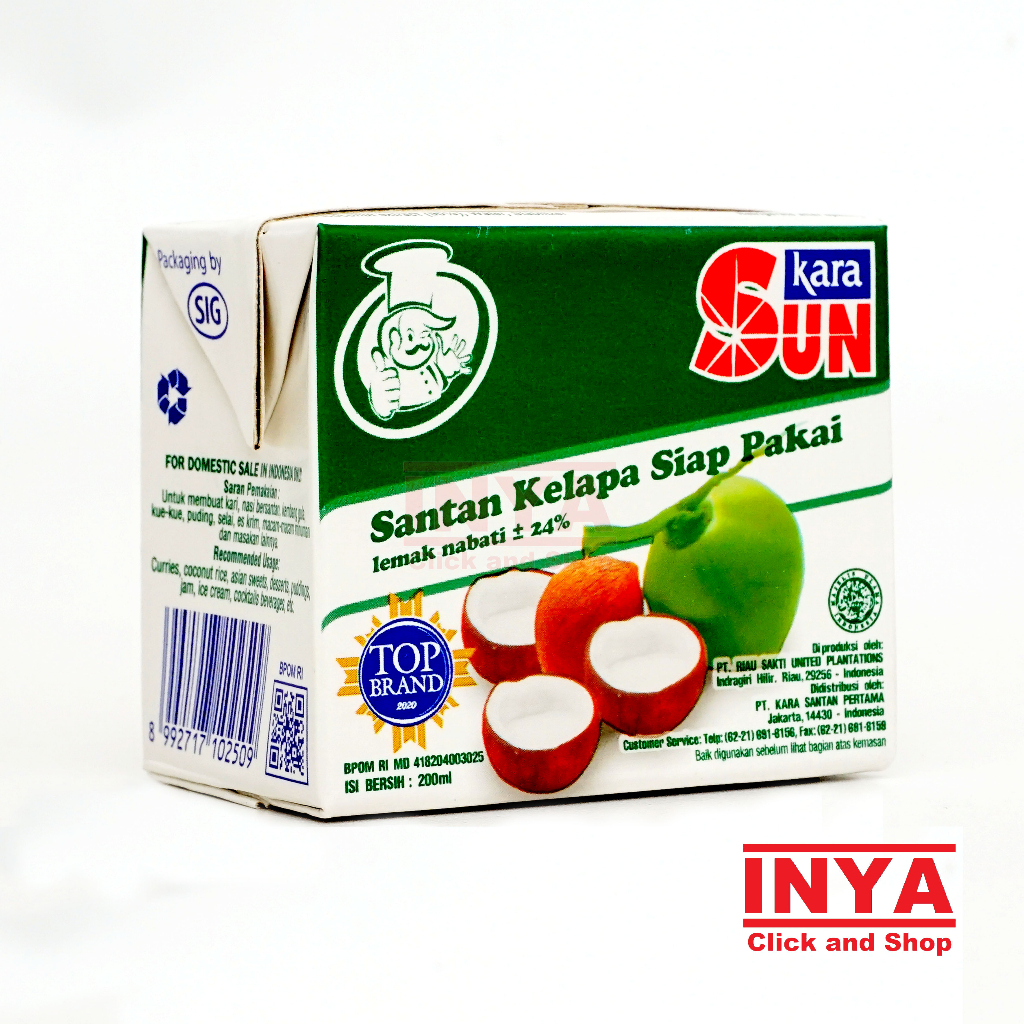 

Sun Kara Santan Kelapa Siap Pakai 200ml - Coconut Milk