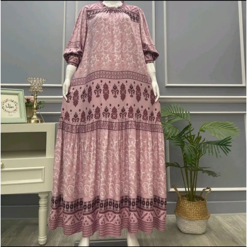 Gamis Salvina Viscose Armany 05G58 Cipir Kerah