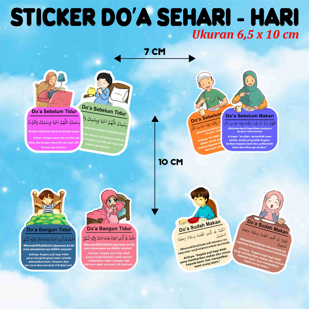 

Stiker Doa Sehari Hari Untuk Anak Baca Desain Menarik Sudah Di Potong Sesuai Bentuk - Doa Lengkap Saat Naik Kendaraan Berpergian Doa Masuk Kamar Mandi Doa Mau Belajar Doa Makan Doa Mau Tidur Doa Orang Tua - Stiker Cutting Satuan