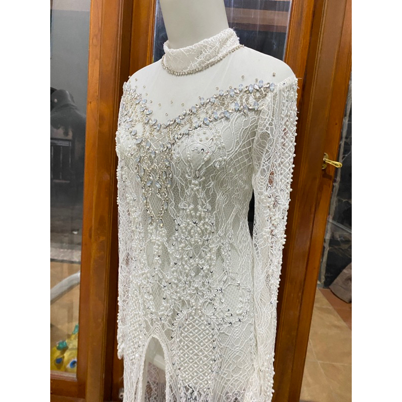 kebaya akad cantili kebaya mermaid kebaya pengantin putih