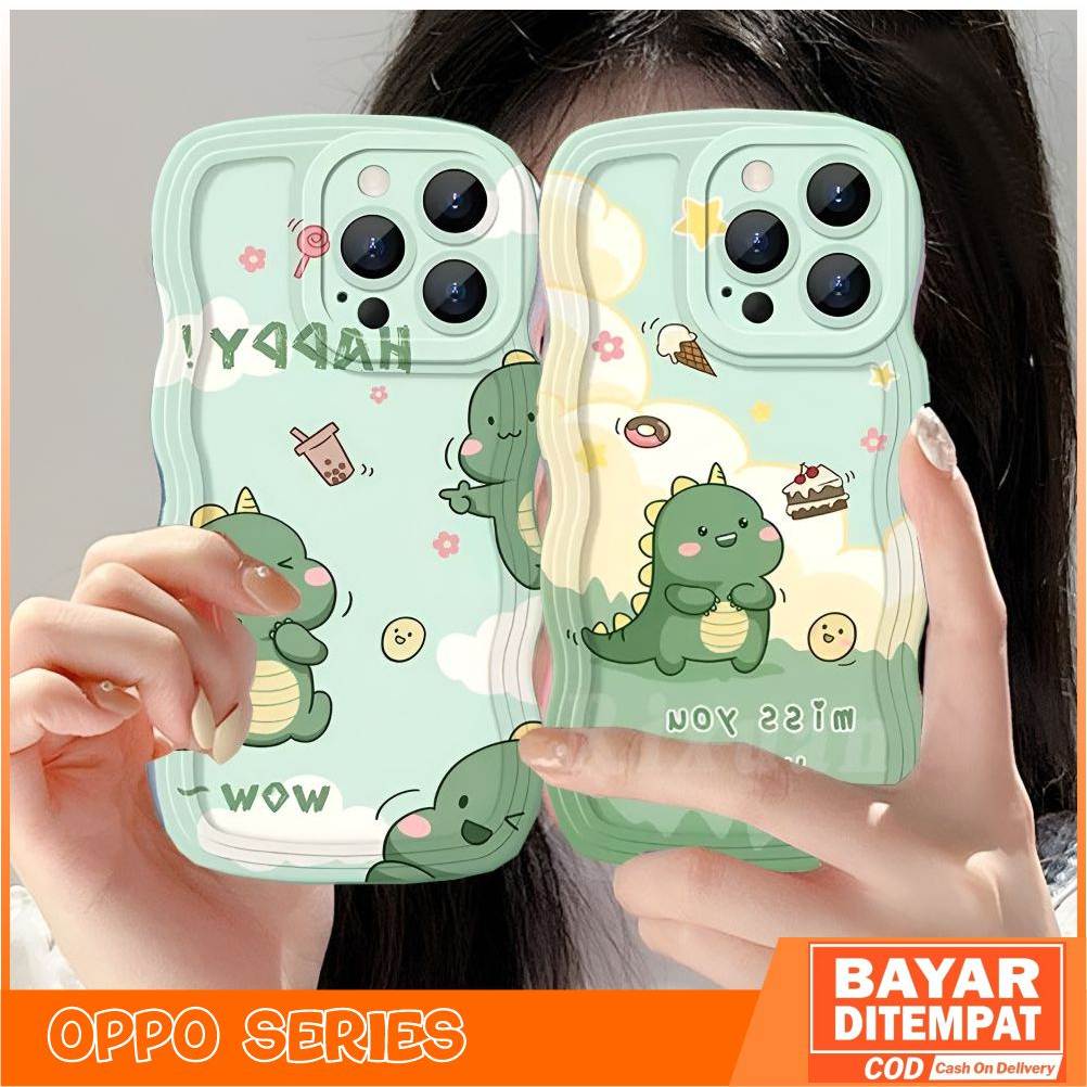 Case Oppo A5 2020  A9 2020 Casing Couple Dino Happy Wave Edge Silicon Premium