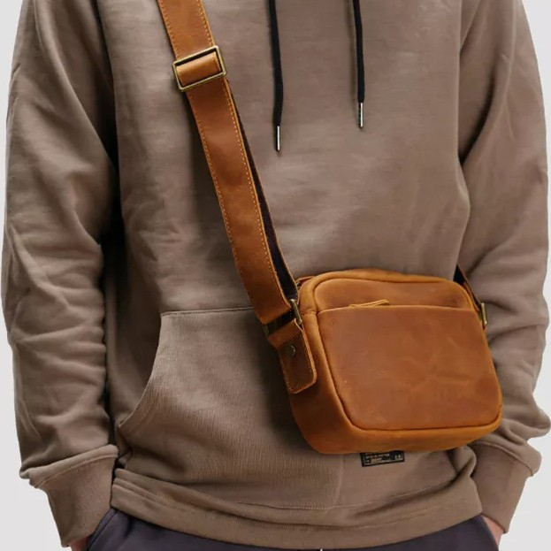 Tas Kulit Sapi Asli Selempang Pria - Tas Selempang Pria Kulit Asli