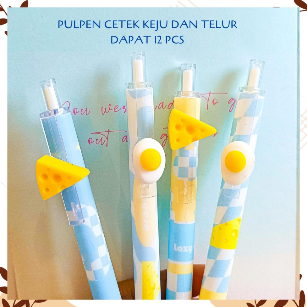 

SELUSIN PULPEN CETEK KEJU DAN TELUR ISI 12 PCS BOLPEN PENA PEN GEL TINTA HITAM ALAT TULIS