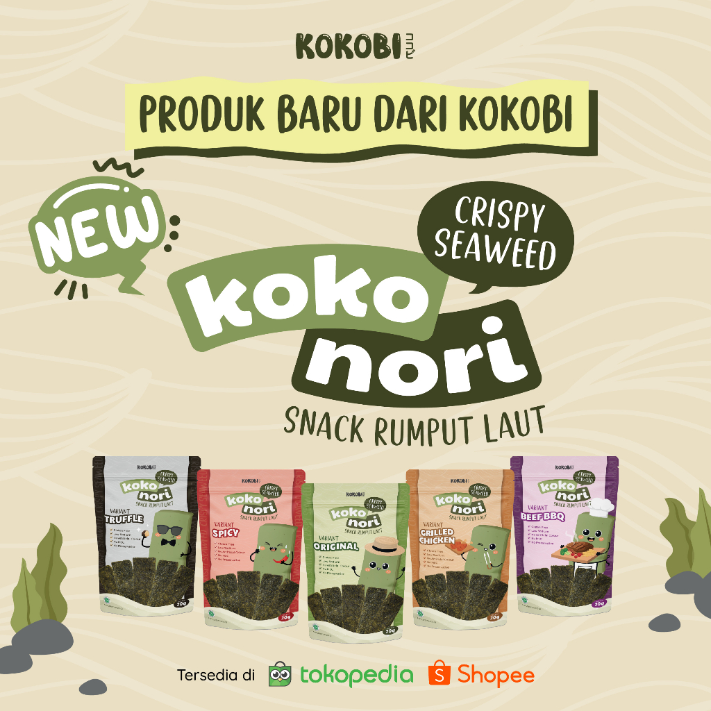 

RB Koko Nori Crispy Seaweed 20gr - Kokobi Snack Rumput Laut Sehat