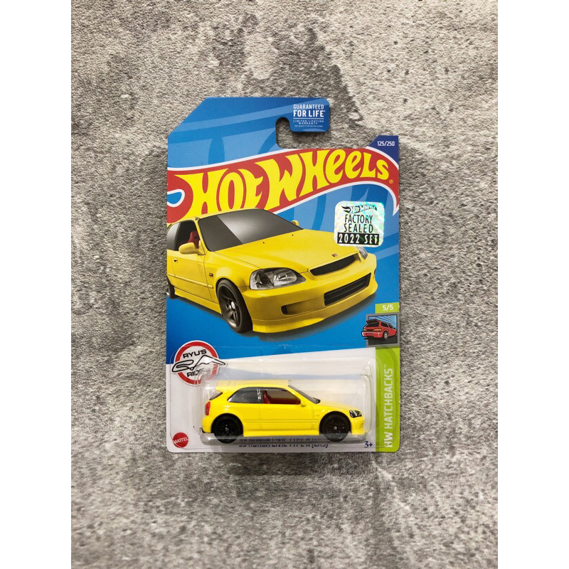 Hot Wheels ‘99 Honda Civic Type R EK9 Kuning Factory Sealed FS (HW Hatchbacks 2022)