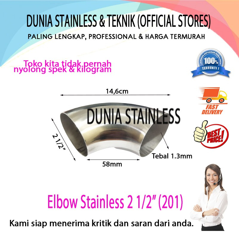 Elbow Stainless 2 1/2" 201
