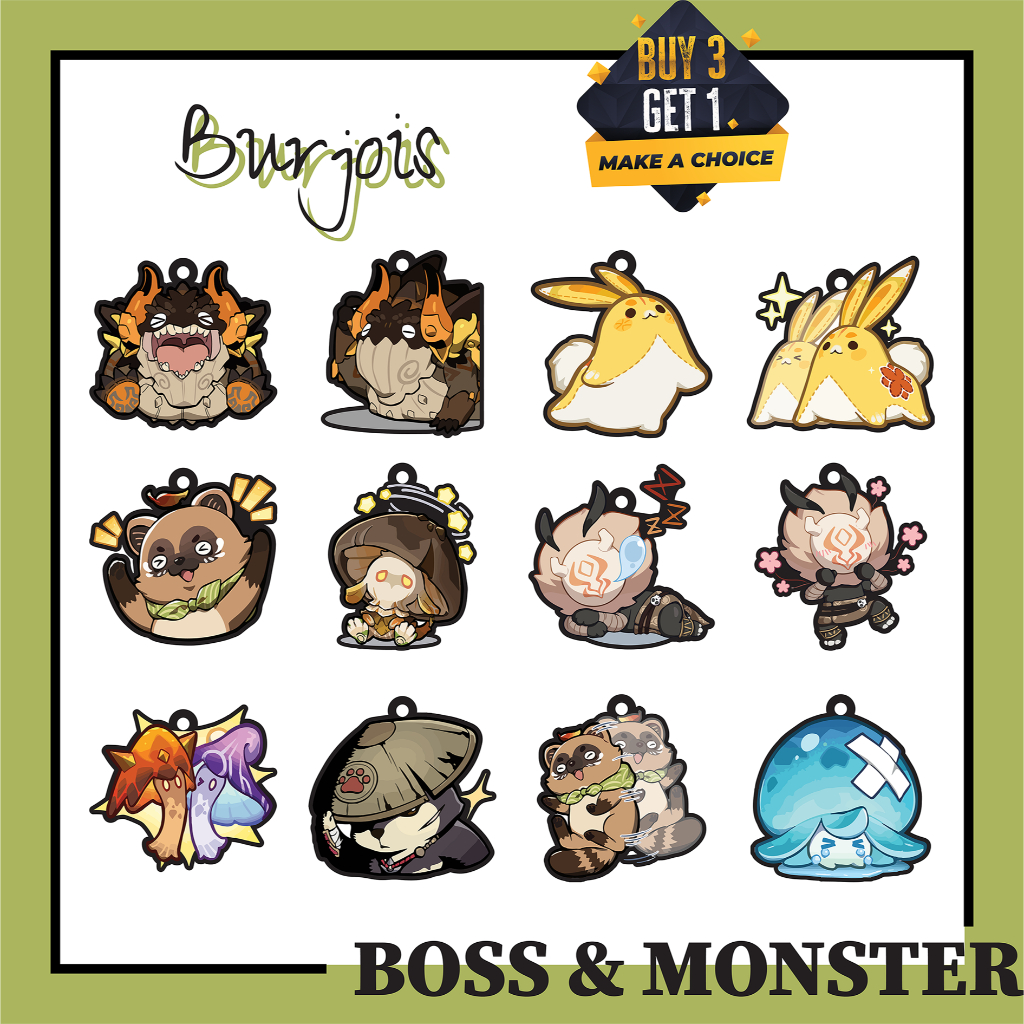 BURJOIS Mini Boss & Monster Character | Genshin Impact Merchandise | Gantungan Kunci Genshin Impact 