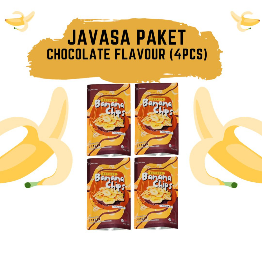 

Keripik Pisang Javasa Banana Chips Rasa Chocolate Paket 4 Pcs - Keripik Pisang Bumbu Tabur dan Renyah