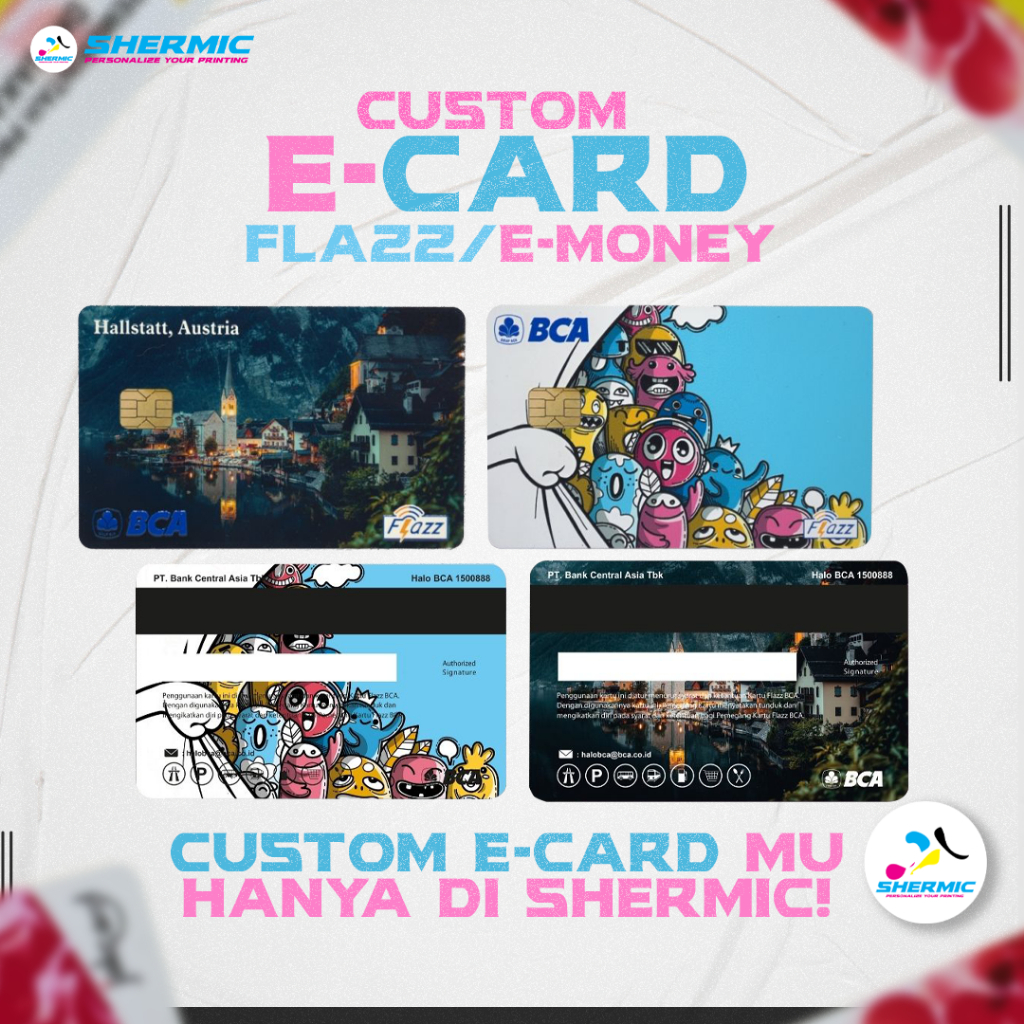 Cetak Custom Print UV BCA Flazz Gen 2 Mandiri Emoney Doff Matte