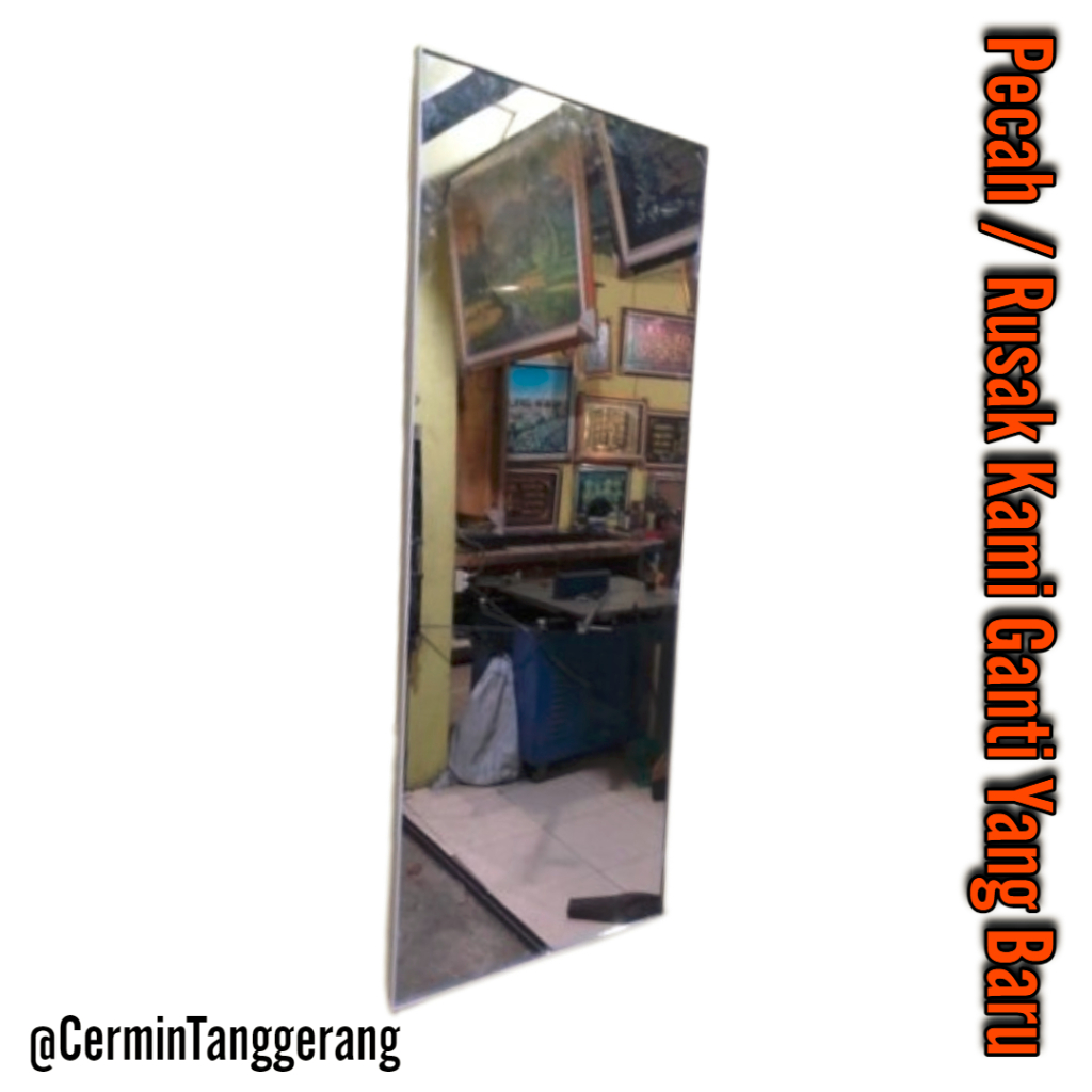 KACA CERMIN DINDING FRAMELESS / CERMIN GANTUNGI VARIAN UKURAN