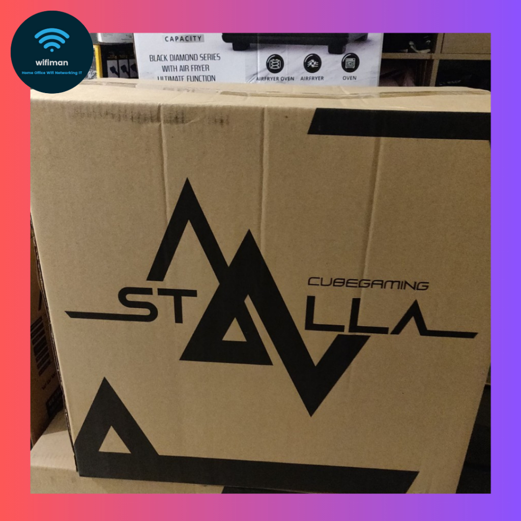 Cube Gaming Stalla ATX Glass Full Tower PC Case Black White Hitam Putih
