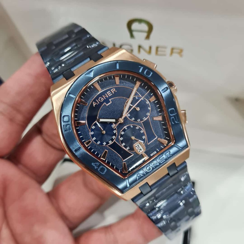 jam tangan pria AIGNER PALERMO A100304GF,Premium,batrai all stell