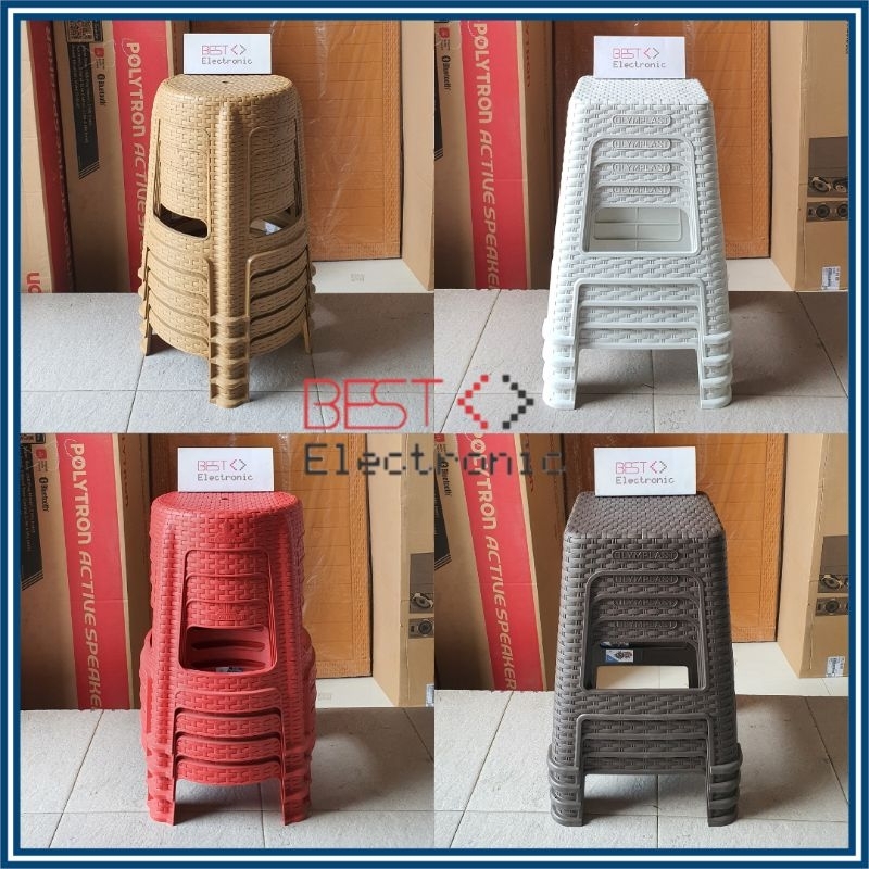 KURSI BASO OLYMPLAST / KURSI PLASTIK BASO / KURSI CAFE / KURSI SUSUN PLASTIK / BANGKU RATTAN ROUND C