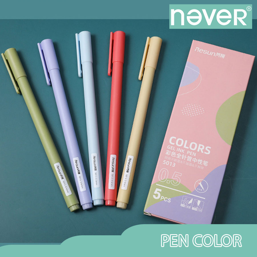

Never Offiicial- Pulpen pen set gel morandy 0.5mm/ Pulpen gel warna macaron journal
