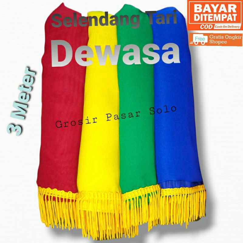 Selendang Tari Dewasa / Selendang Tari Rumbai / Selendang Tari 3 meter
