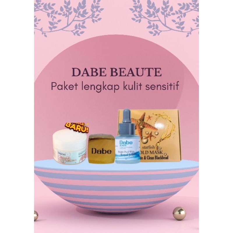 DABE BEAUTE PAKET LENGKAP EXFOLIASI DNA SALMON JELL/CAVIAR MOISTURIZING/PEELING SERUM ROYAL JELLY/MA