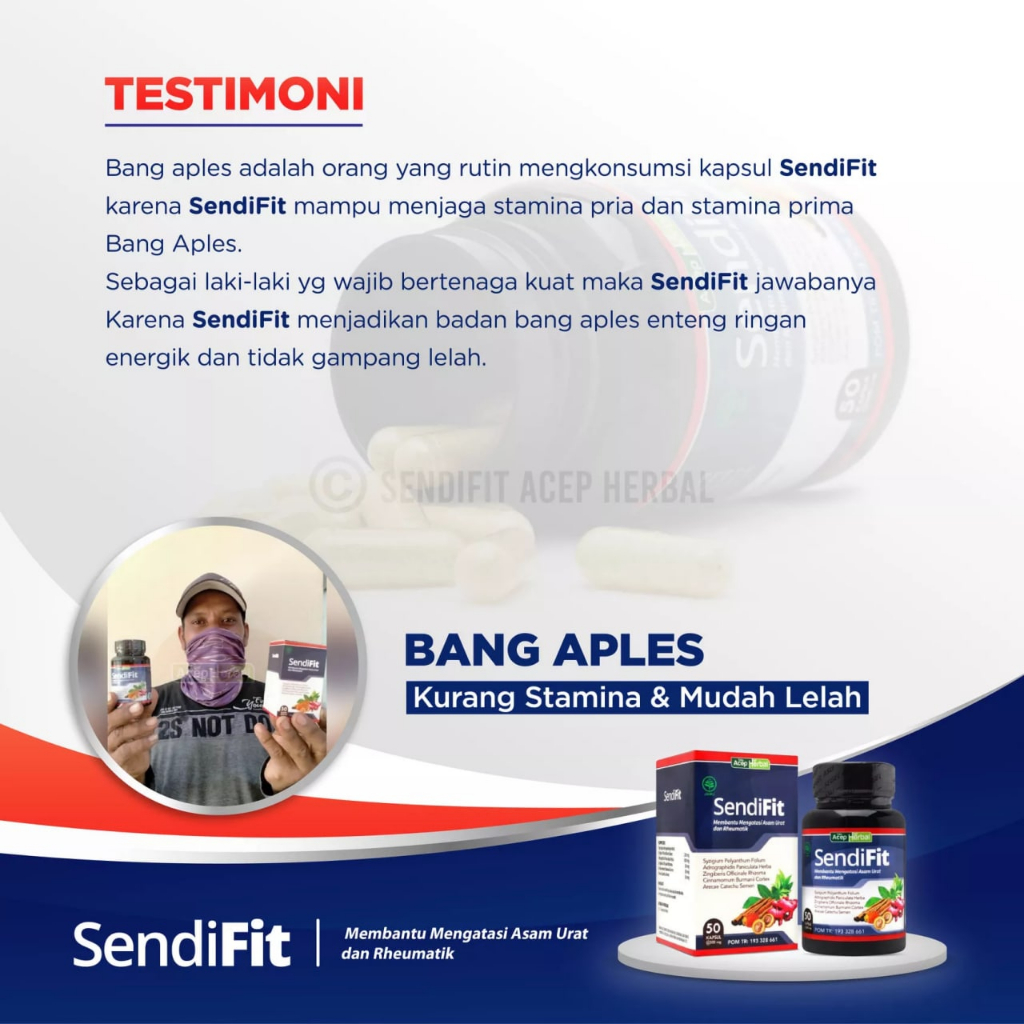 Kaka Herbal - SendiFit Kapsul Untuk Kesehatan Tulang Dan Sendi Obat Asam Urat Dan Rematik Sakit Lutut Nyeri Tumit Jari Tangan Kaku Tremor Syaraf Kejepit Asli 100% BPOM & HALAL MUI Isi 50 Kapsul-3