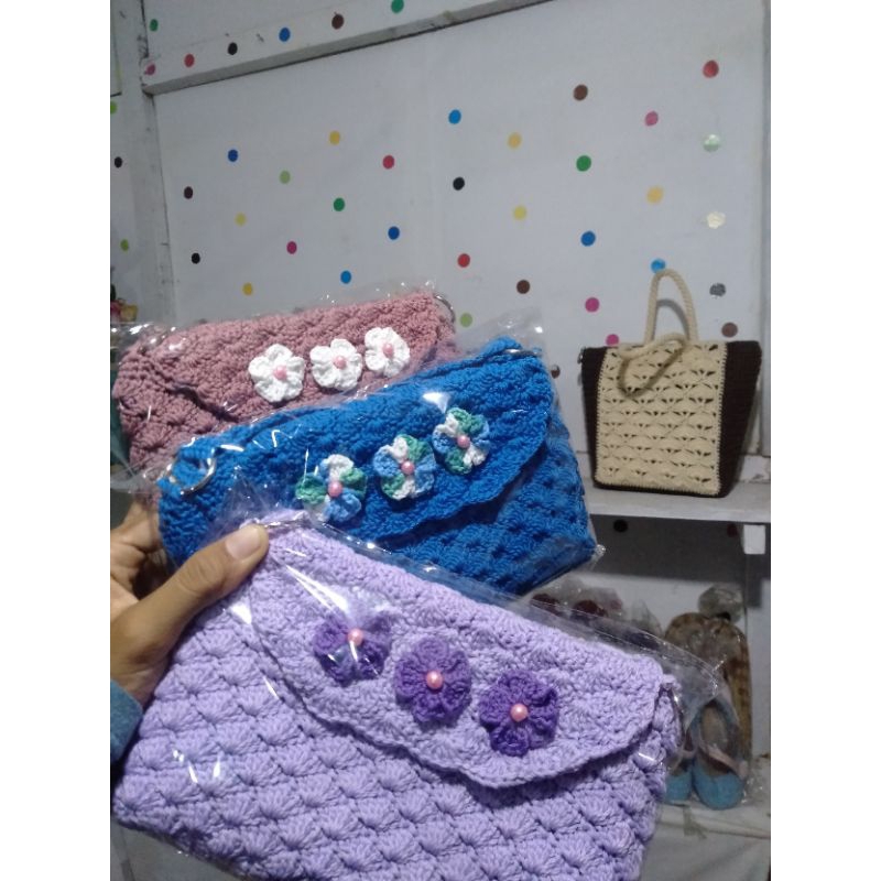 tas rajut mini/tas rajutan handmade/Sling bag rajut/tas handmade