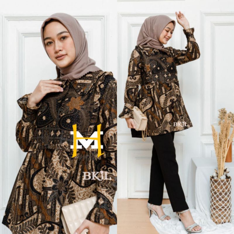 Blouse batik modern Atasan batik wanita Atasan batik kerja wanita Blouse batik modern wanita