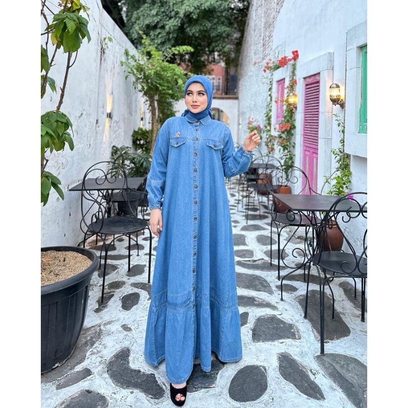 Gamis Jean Kancing Shellasaukia