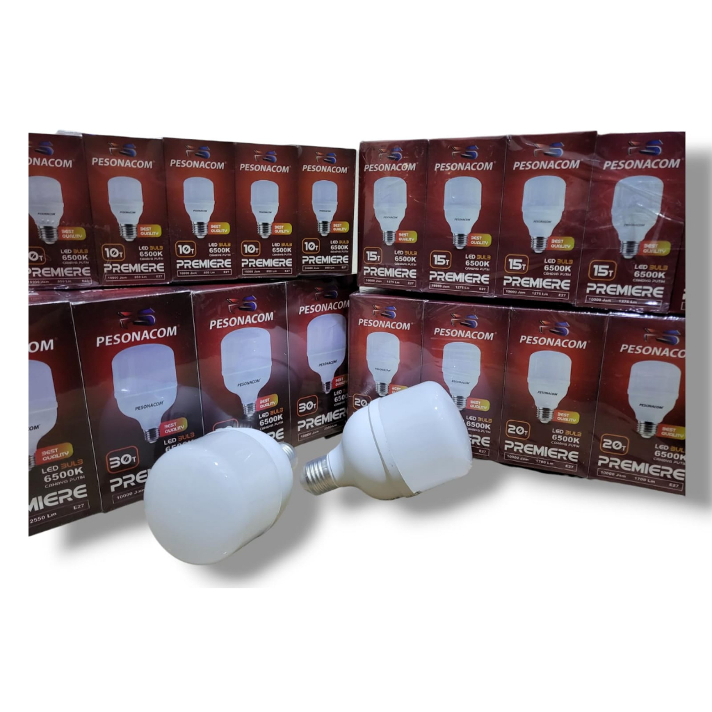 Bohlam Pesonacom Premiere SNI Lampu LED 10 Watt 15 Watt 20 Watt 30 Watt Lampu LED Pesonacom tabung