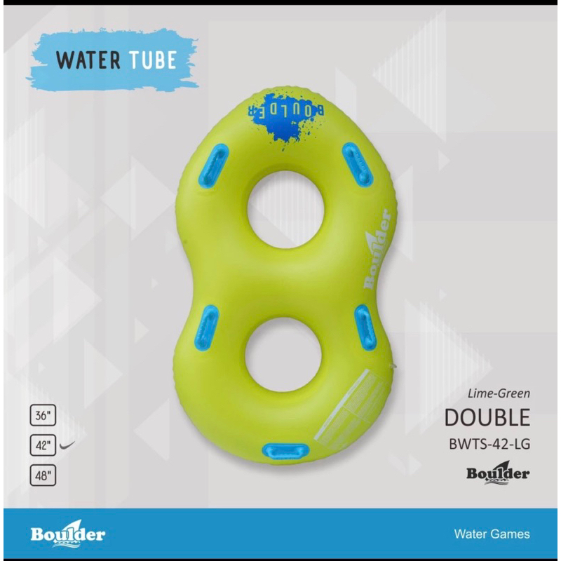BOULDER DOUBLE WATER TUBE BAN RENANG WATERBOOM SIZE 42 PVC 1MM