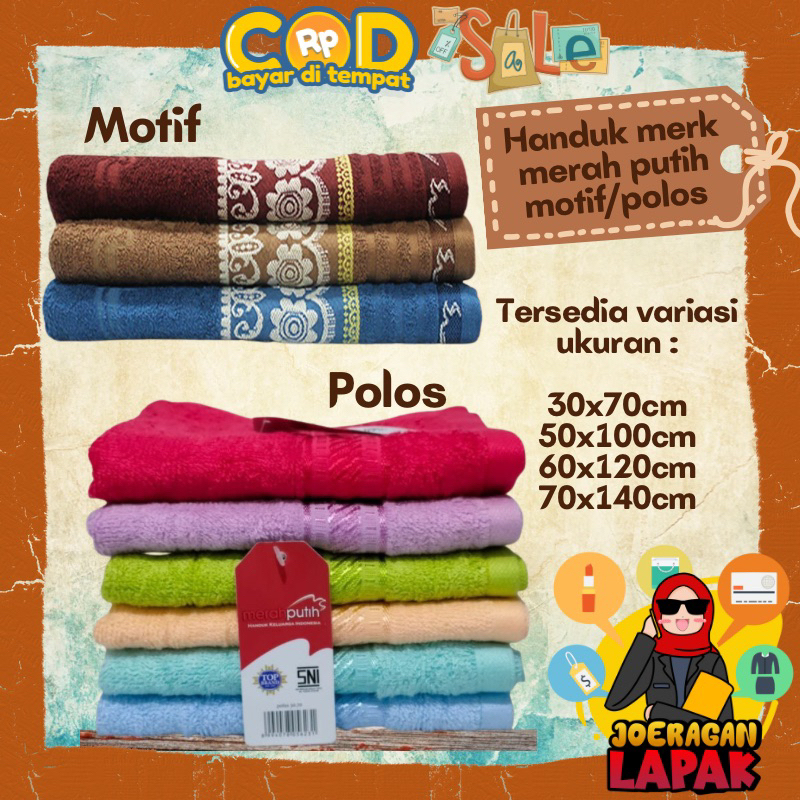 [JOERAGAN LAPAK] HANDUK MANDI MERAH PUTIH DEWASA