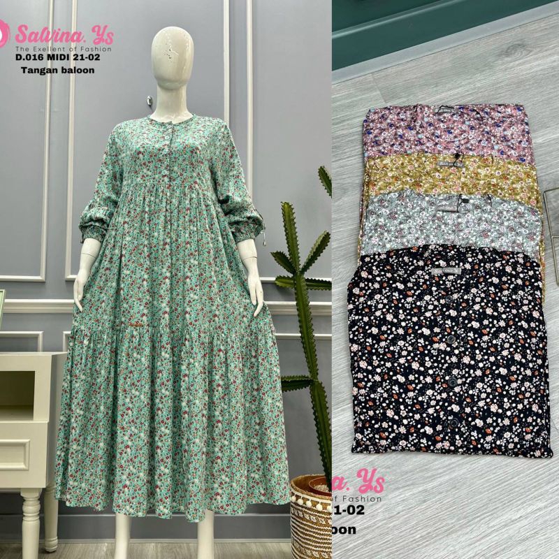 MIDI RAYON LUNA MOTIF BUNGA by salvina