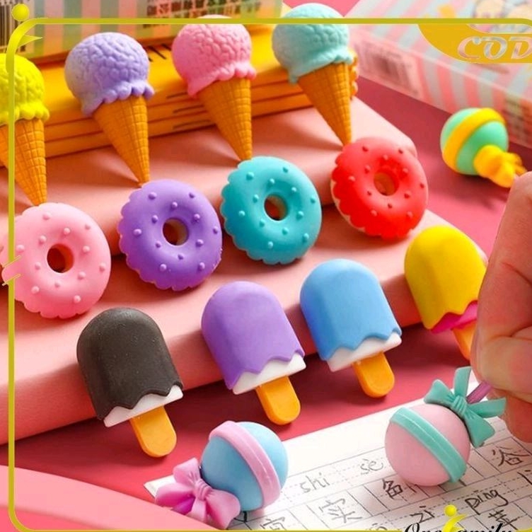 

Penghapus Pensil Set 4IN1 Motif Lolipop / Alat Tulis Penghapus Lucu Isi 4pcs Karakter