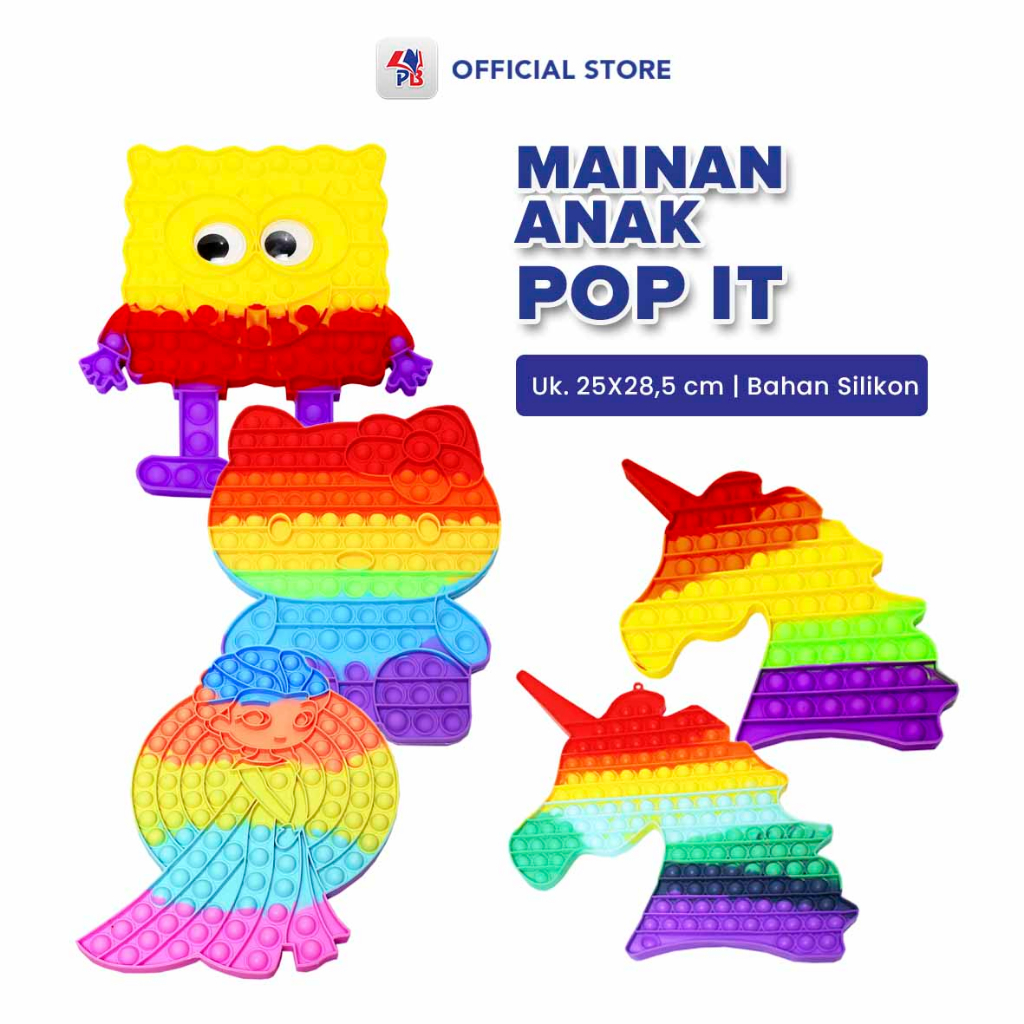 NEW!!! Mainan Pop It / Pop it Murah : Rainbow Ukuran Jumbo Bahan Silicon Original Hello Kitty