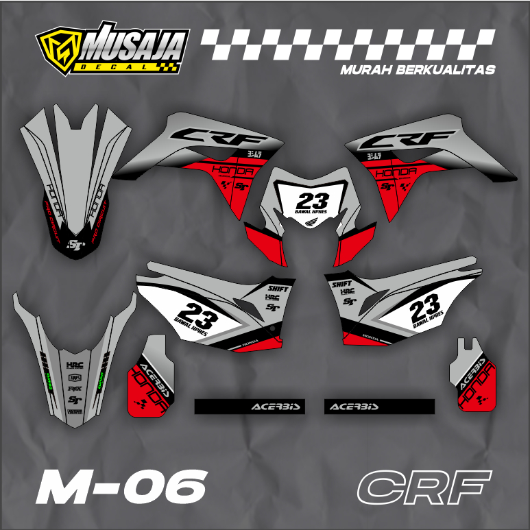 Decal crf motif abu merah full body