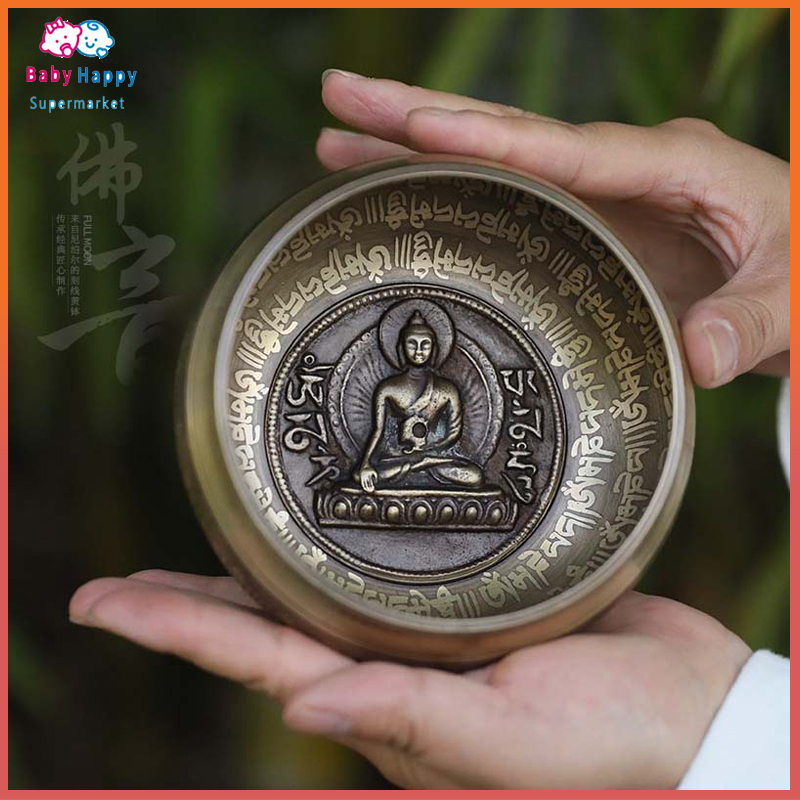 11cm Nepal Singing Bowl Set Meditasi Handmade Kuningan Tibet Mangkuk Buddha Tembaga Suara Mangkuk