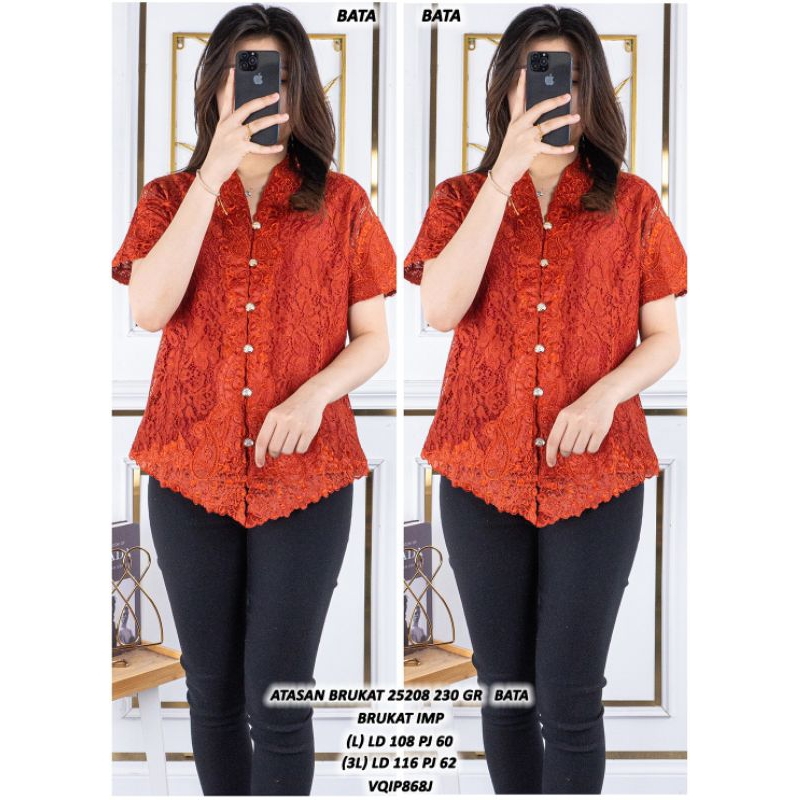 KEBAYA BRUKAT WARNA ATASAN BRUKAT BAJU FORMAL BAJU GEREJA ASD 252088