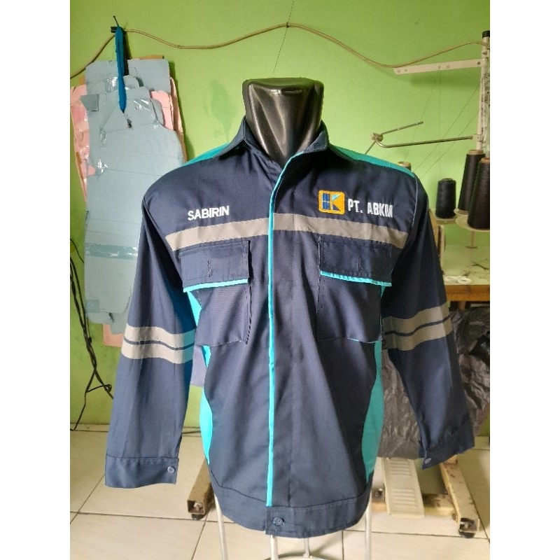 wearpack atasan pria safety / kemeja panjang pria operator/ seragam proyek