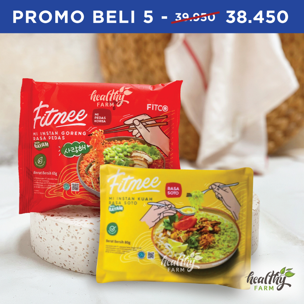 

Fitmee Mie Bayam Goreng Pedas / Bayam Soto (Mi Instan Rendah Kalori)