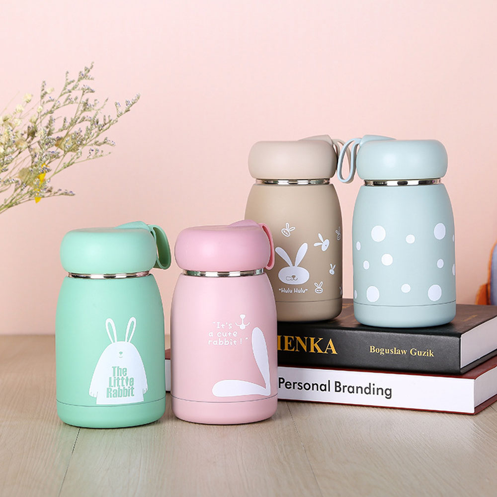 Botol Minum Kaca Rabbit V2 SG33 - Tempat Minum Lucu Viral 330ML / Botol Kecil Minimalis / Botol Souv