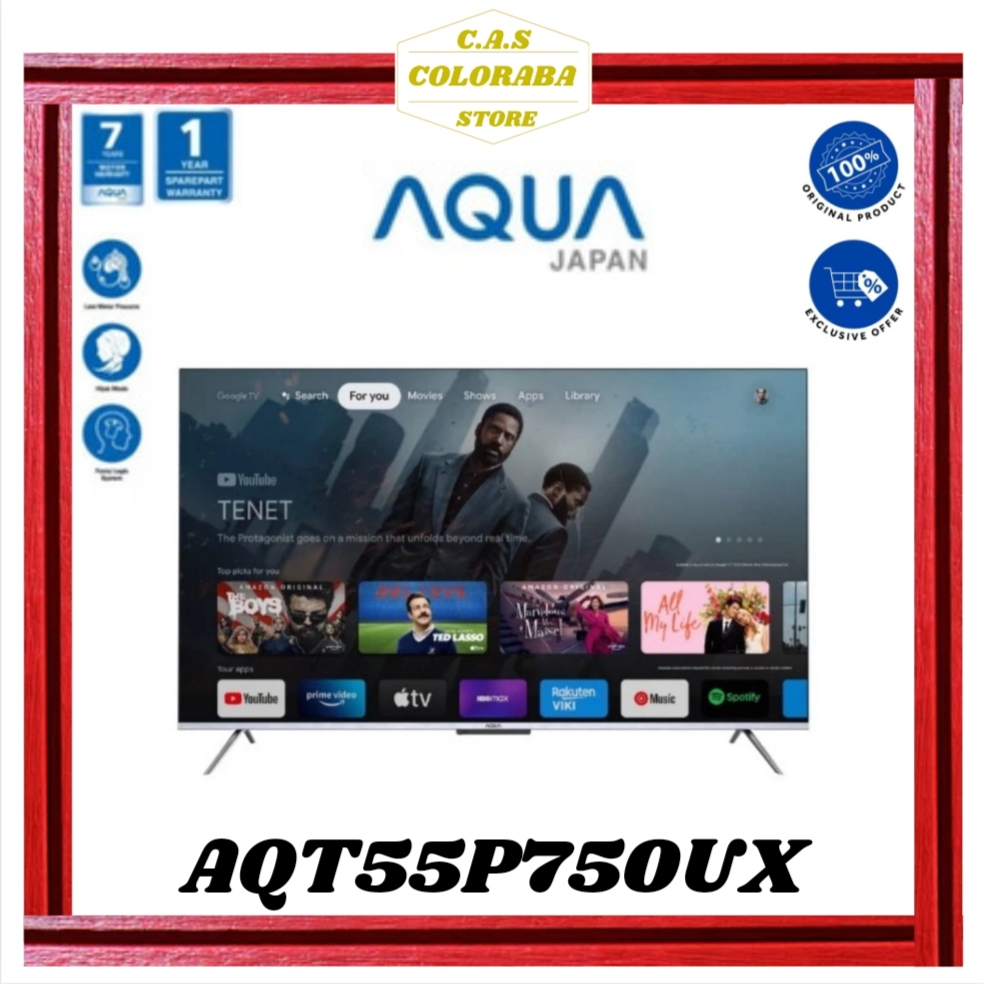 TV AQUA JAPAN AQT55P750UX ANDROID TV 55 INCH UHD AQT55P TV AQUA 55" AQT55P750 AQT55