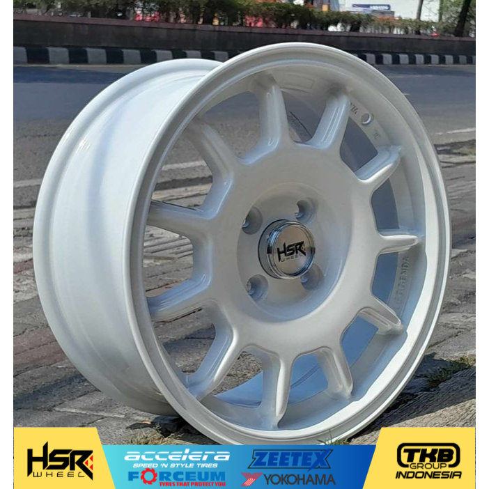 velg warna putih ring 15 velg hsr tochigi r15 baut 4 brio agya mirage