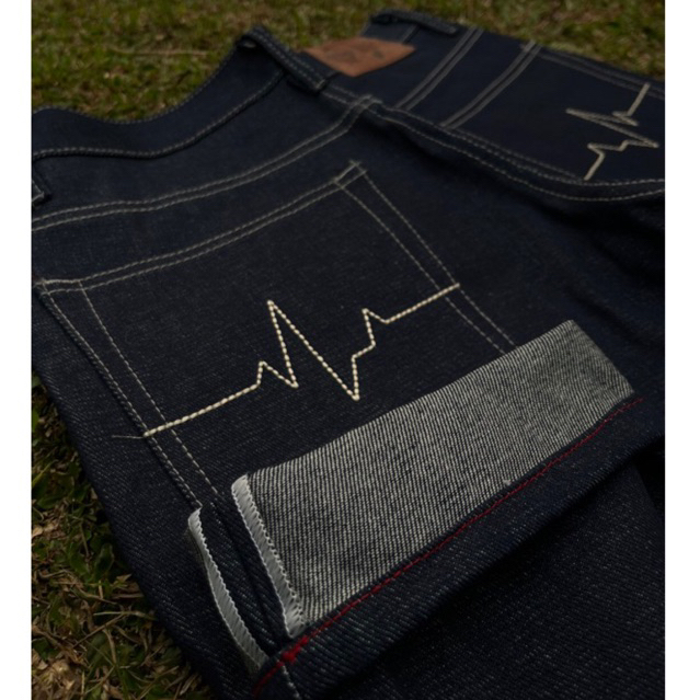BIG SALE DENIM SELVEDGE FUCKMOUS 16 OZ BLACK INDIGO
