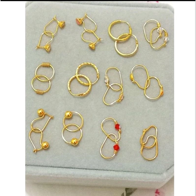 Anting emas 375, bayi/anak 375 Berat 1/4 gram