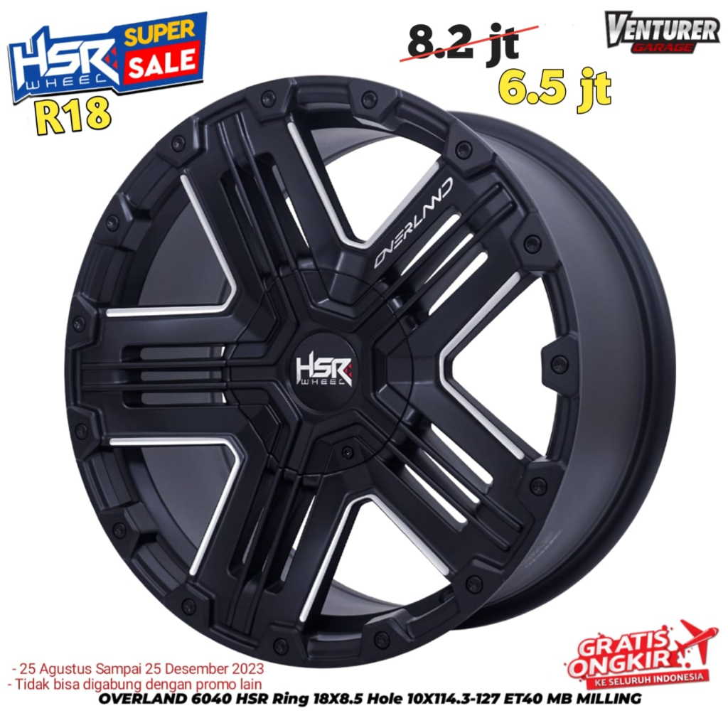 velg mobil hsr overland R18 pcd 5x100-114,3 innova,kia sportage, dll