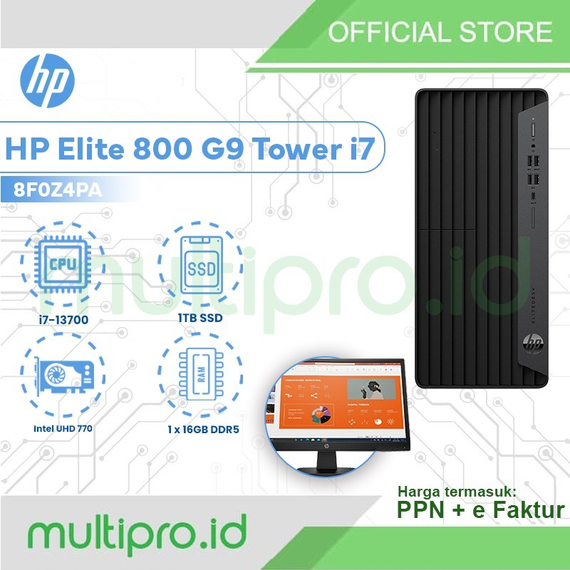 PC HP Elite 800 Tower i7-13700 16GB 1TB SSD 21.5" 8F0Z4PA