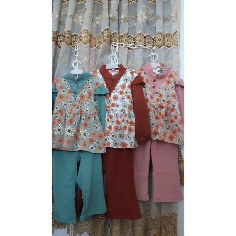 Setelan Baju Anak Yumna Crinkle Set
