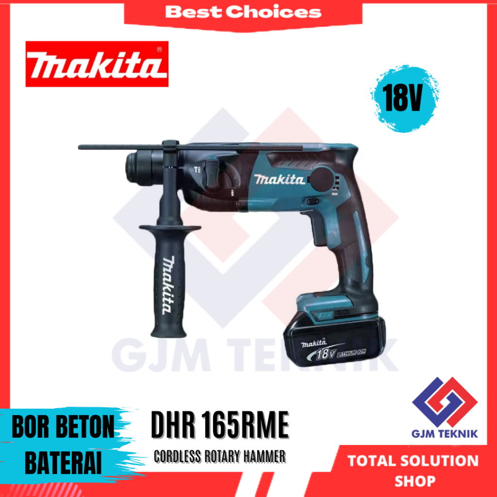 Cordless rotary hammer makita DHR 165 RME - Mesin bor hammer makita