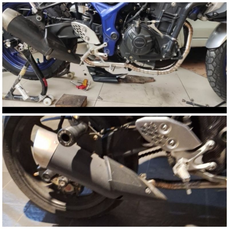 Yamaha MT25 / R25 — Header untuk Silencer Standard GP · Silver — foto 4