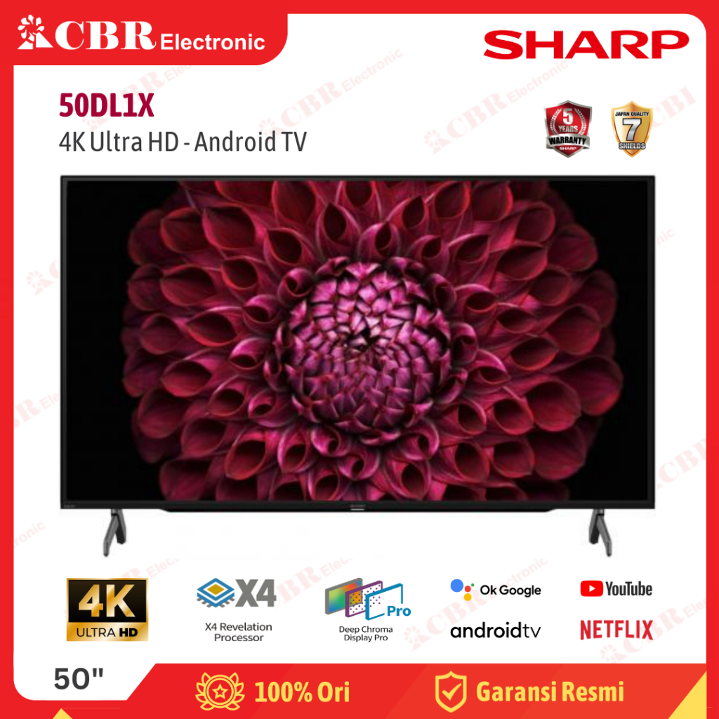 TV SHARP 50 Inch LED 50DL1X (4K UHD-Android TV)