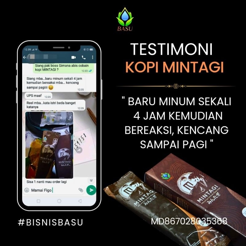 

HARGA SPESIAL!!! 50K, KOPI MINTAGI PENAMBAH STAMINA PRIA DEWASA ISI (2 SACHET) BPOM!!