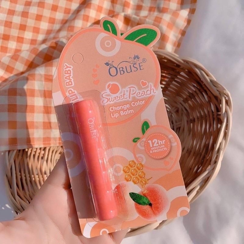 [ORIGINAL THAILAND 100%] Lip Balm Sweet Peach Obuse/Lip Balm Obuse/Lip Balm Peach/Obuse/LIP BABY SWE